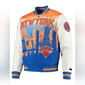 Pro standard white New York Knicks remix varsity full-zip jacket size L